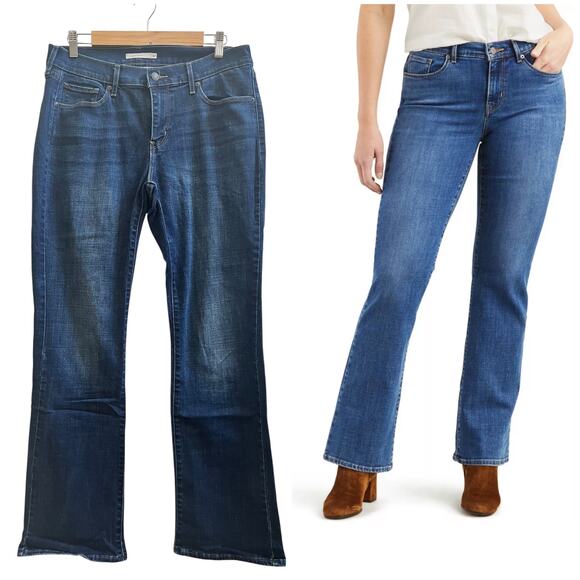 Levi’s Curvy Size 32 Blue Bootcut Jeans 31.5 Inch Inseam Style 57970 - Picture 2 of 13